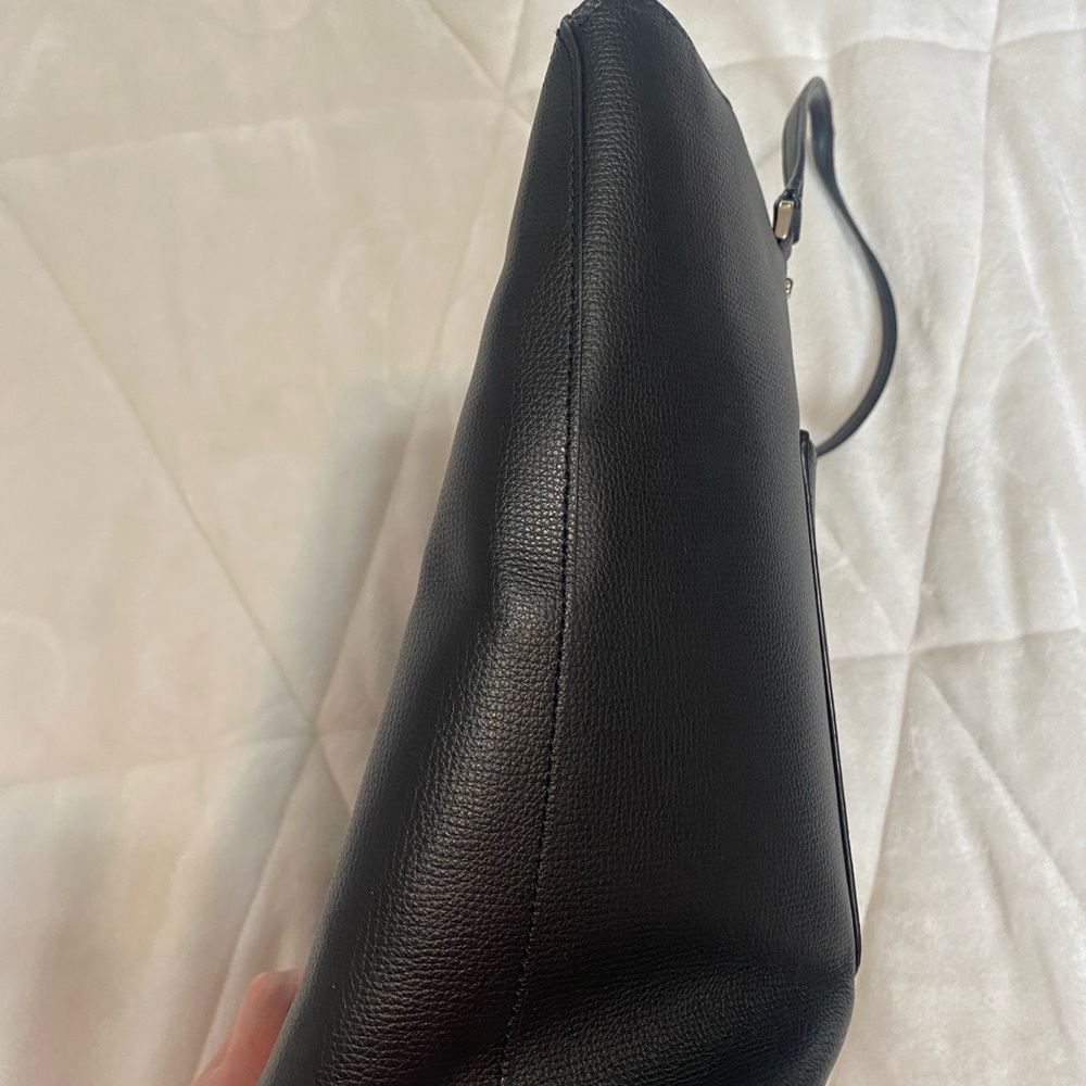 kate spade Black Leather Pebbled Tote with Gold Logo - Picture 2 of 16